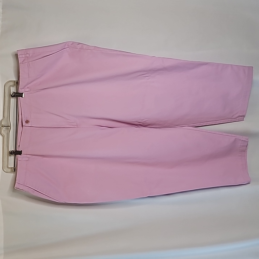 Lands End Capri pink cotton 24W business casual summer barbiecore plus size